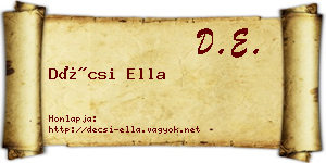 Décsi Ella névjegykártya